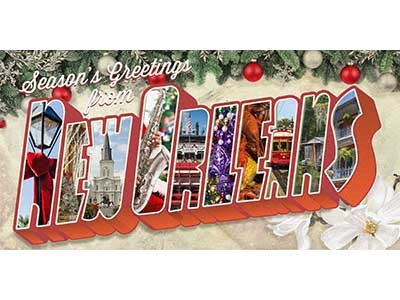Retro Seasons Greetings from New Orleans design holiday illustrator neworleans photoshop retro typography vintage