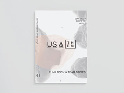 US & THEM cover design editorial layout magazine minimal
