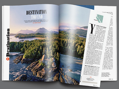 DPS page layout for British Columbia Magazine clean editorial layout magazine photography type typography