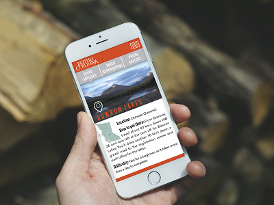 British Columbia Magazine Hiking App design graphics hiking icon interface iphone map outdoor trail ui ux