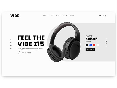 VIBE Headphones adobe xd branding design graphic design headphones logo music ui web webdesign