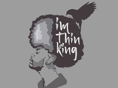 Afroking adobe afro art cool darwing design designer graphic design greyscale head illustration illustrator cc king typography vector