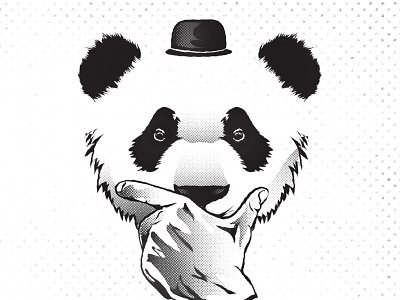 Panda adobe animals art badass black and white bold cool creative darwing design designer graphic design illustration illustrator cc panda vector