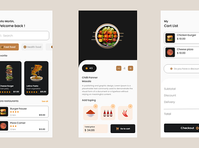 Food App UI branding foodapp graphic design ui user ux