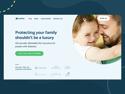 Mira Life Insurance Landing Page branding copywriting landing page ui ux