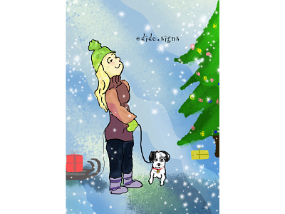 Holiday Mood On art book cover design character character design christmas design draw drawing character drawings illustration