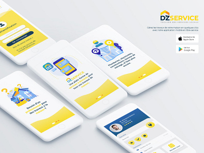 DZService - Mobile App app branding design graphic design illustration logo mobile ui ux vector zaikh