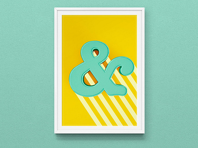 Ampersand Poster ampersando colour fun letter lettering poster print type yellow