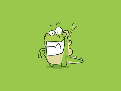 Cartoon Dinosaur Mascot cartoon character dinosaur fun green happy mascot vector