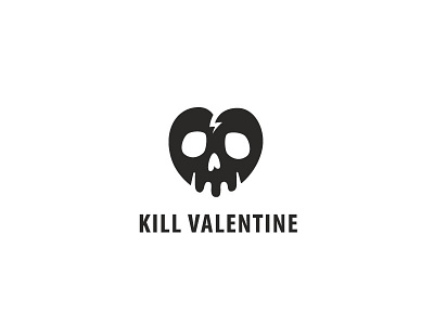 Kill Valentine branding death heart life logo minimal negative skull space