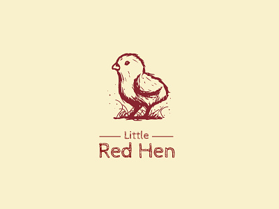 Little Red Hen branding chick chicken hen little logo red sketch
