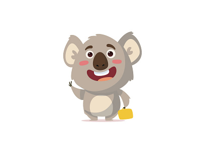 Koala animal cartoon cute flat koala mascot