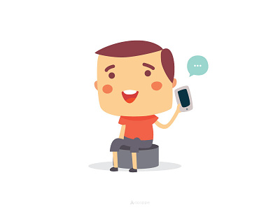 Kid character illustration kid phone talk