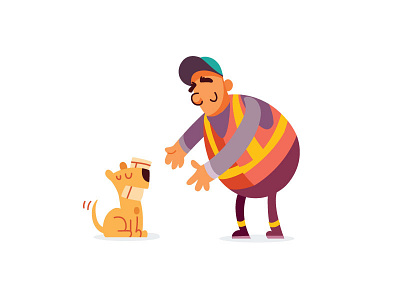 Safety Guy dog guy illustration man mascot pet safety