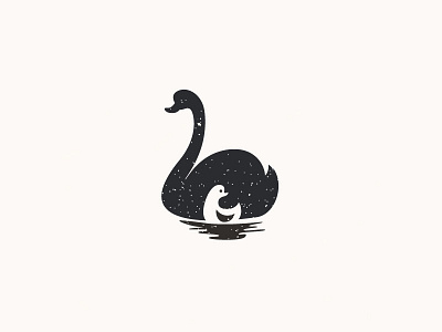 Little duck bird branding duck duckling fun icon logo mark negative space