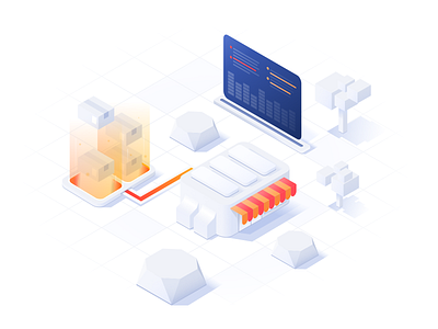 Logistic Strategy - Isometric Icon abstract affinity designer icon illustration isometric modern tech ui vector web
