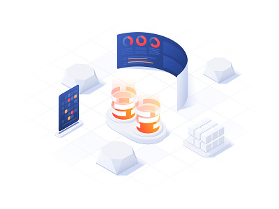 Data Analyzation - Isometric Icon abstract affinity designer icon illustration isometric modern tech ui vector web