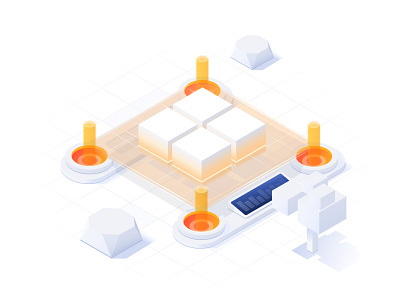 Content Generation - Isometric Icon abstract icon illustration isometric modern tech ui vector web