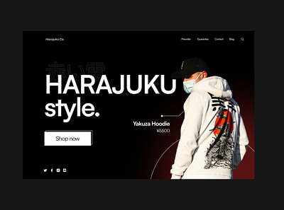 Harajuku website Hero Section 3d animation branding design figma expert graphic design illustration logo motion graphics photoshop expert ui ui design ui ux design ui web design web design