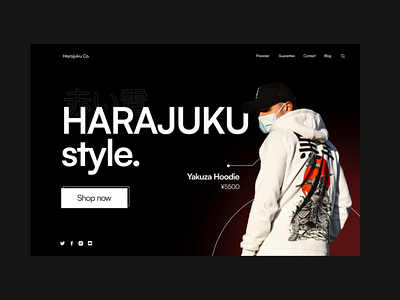 Harajuku website Hero Section