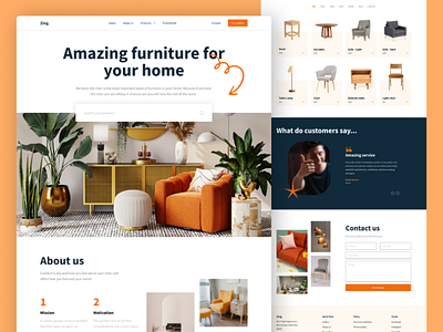 Furniture website Landing Page 3d animation branding design graphic design illustration logo motion graphics ui ui design ui ux ui ux design web ui design website ui design