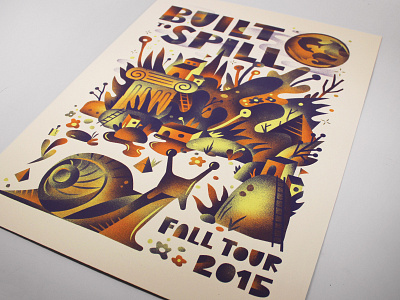Printed built to spill gig poster illustration screen print