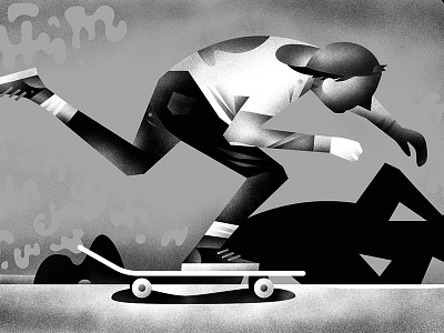 JGB Push deck art black and white digital illustration illustration skateboard skateboard graphic