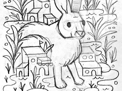 Swamp Rabbit Sketch architecture bunny illustration pencil rabbit sketch swamp