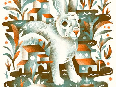 Swamp Rabbit architecture bunny gigposter illustration poster rabbit swamp
