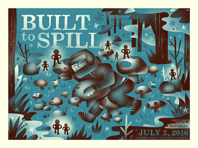 Built to Spill - Sleeper Poster forest illustration mushroom night sleep stars woods
