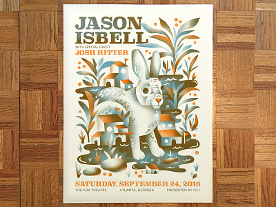 Jason Isbell Poster architecture bunny gig poster illustration plants poster rabbit rocks swamp
