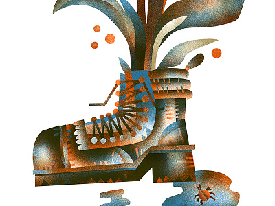 Garden Boot boot boots bug garden gardening illustration plant shoe water