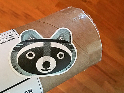 Raccoon Head Labels label mail raccoon sticker stickers