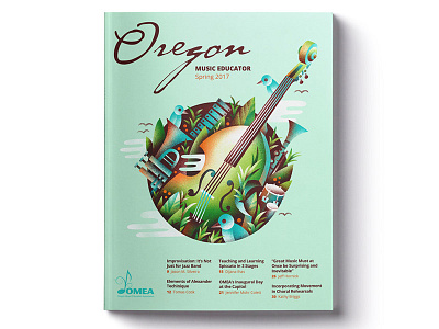 OMEA Spring Journal Cover Illustration cover instruments magazine music print