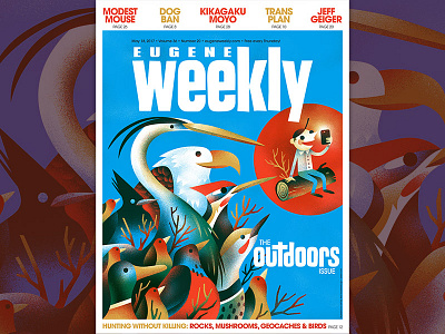 Eugene Weekly - Outdoors Issue Cover birds cover duck eagle heron magazine news news paper