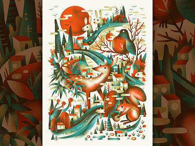 Neighborhood Critter Print