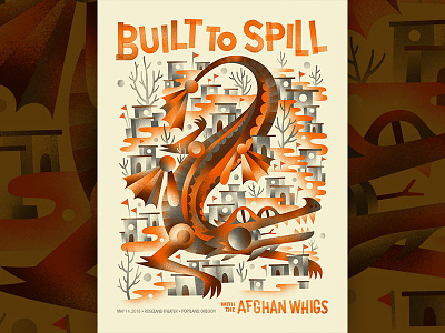 Built to Spill - Portland OR dragon gig poster poster