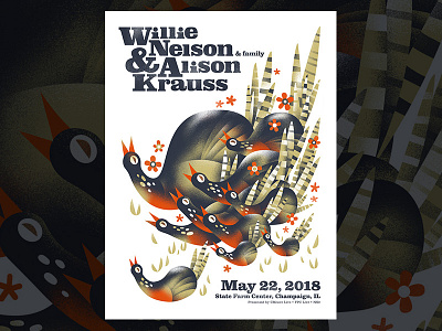 Willie Nelson Poster birds gig poster poster