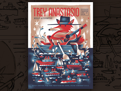 Trey Anastasio Poster boat fox gig poster gig posters phish ships show poster trey anastasio
