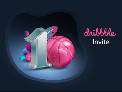 1 Dribbble Invite design dribbble giveaway illustrator invite invite design notification