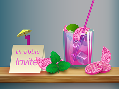1 Dribbble Invite design illustration invite vector