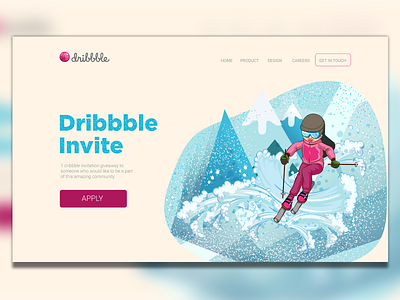 Dribbble Invite activity apply digital dribbble invite fun future giveaway illustration invite player sking ui art web webdesign winter sports