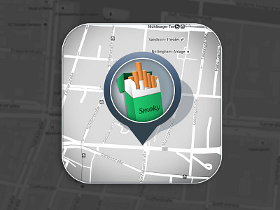 Smoky App Icon app icon illustration ios icon map smoke