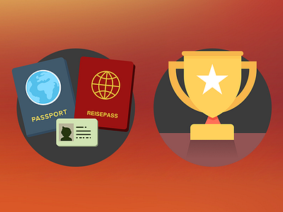 Icon / Illustration for register process confirmation cup icon id illustrator passport register success