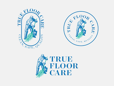 True Floor Care Logos blue branding design graphic design illustration illustrator logo logodesign logos logosai typography vector