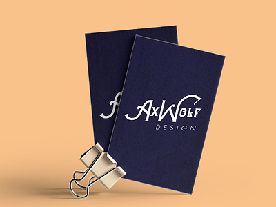 Business Card Axwolf branding business cards deep blue logo design modern traditional type logo visual identity