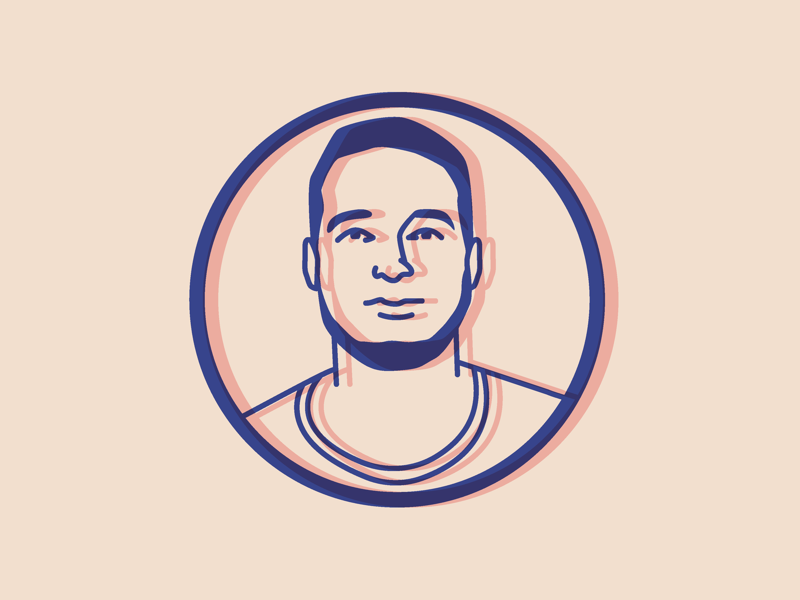 Personal Avatar minimal icon simple graphic design vector red blue avatar illustration design