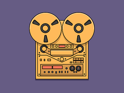 Dancing Tape to Tape art audio design graphic design icon icon design illustration minimal old school purple red retro tape vintage yellow