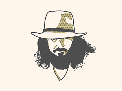 Andrew art beard design flat gold graphic design hat icon minimal olive