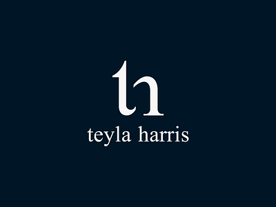 Teyla Harris Logo brand design branding clean clothes creative design fashion fashion brand lettermark luxury brand minimal monogram monogram letter mark navy blue negative space pattern sign